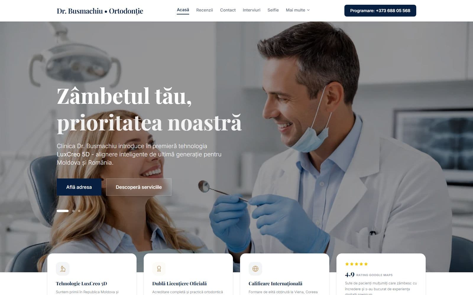 Bușmachiu Ortodonție website preview
