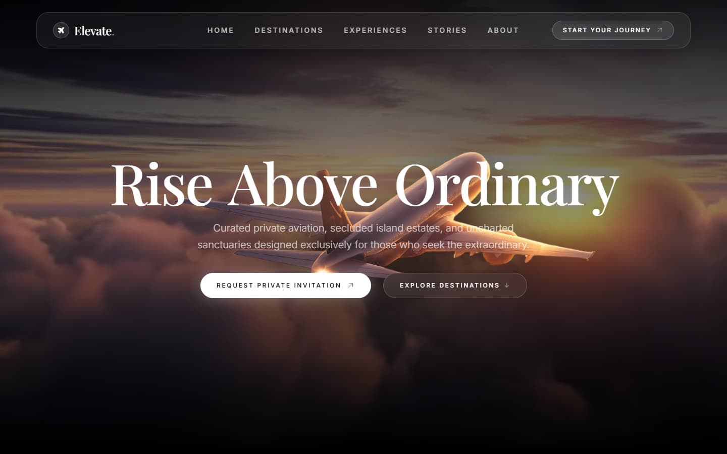 Elevate Luxury Travel (Concept) website preview