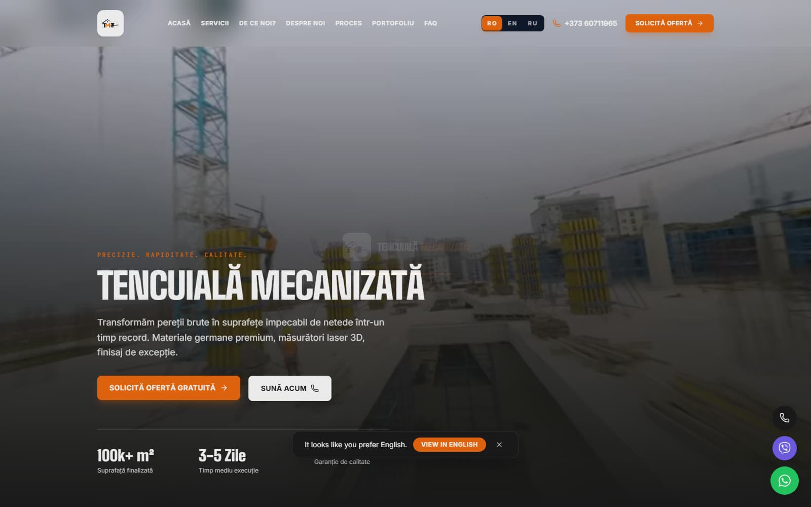 Tencuială Mecanizată website preview